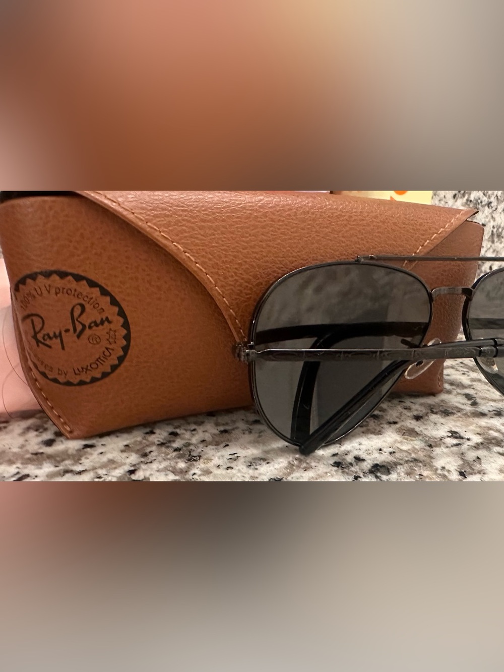 Ray-Ban RB3625 Aviator Sunglasses Black Frame Gray Lenses w/ Case - Picture 6 of 6
